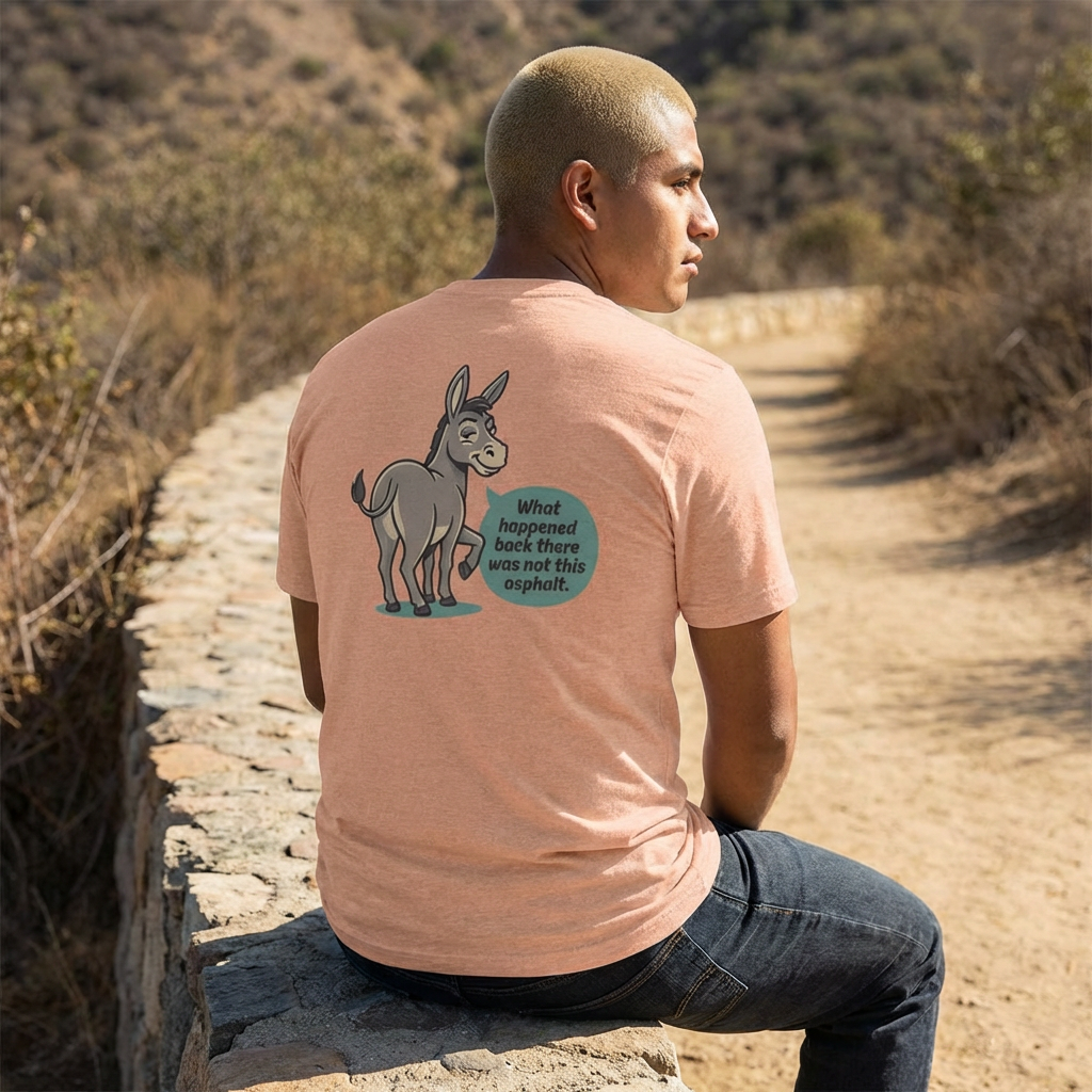 Funny Donkey Asphalt Pun T-Shirt | Hilarious Animal Graphic Tee