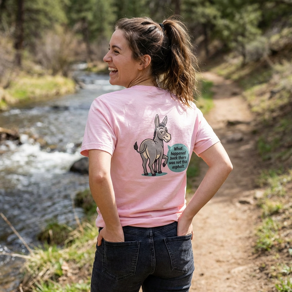 Funny Donkey Asphalt Pun T-Shirt | Hilarious Animal Graphic Tee