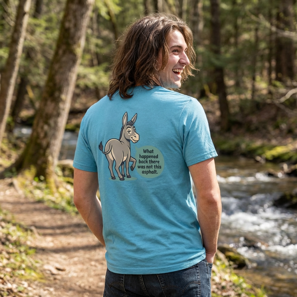 Funny Donkey Asphalt Pun T-Shirt | Hilarious Animal Graphic Tee