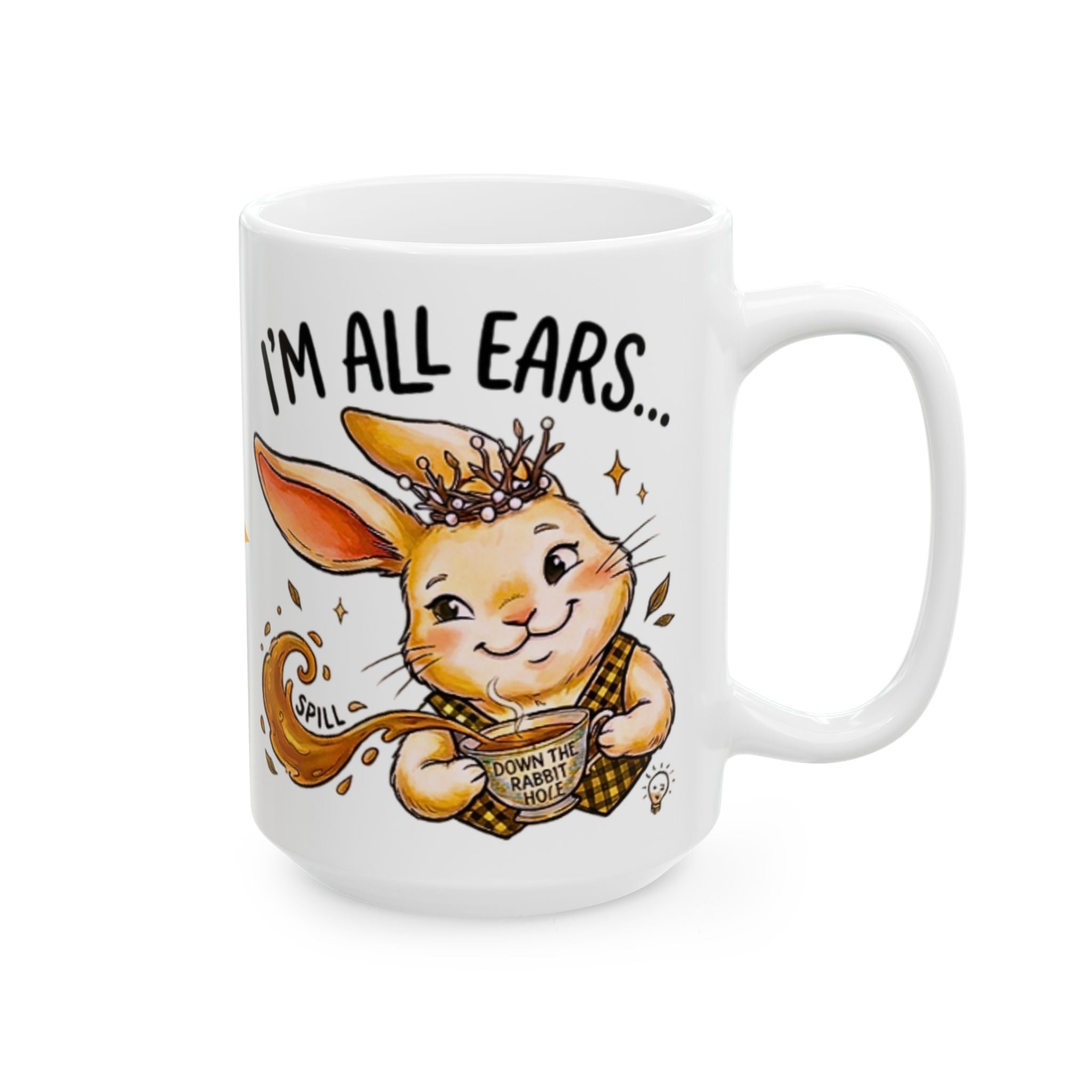 Down the Rabbit Hole Tea Mug | Funny Gossip Lover Gift 15oz