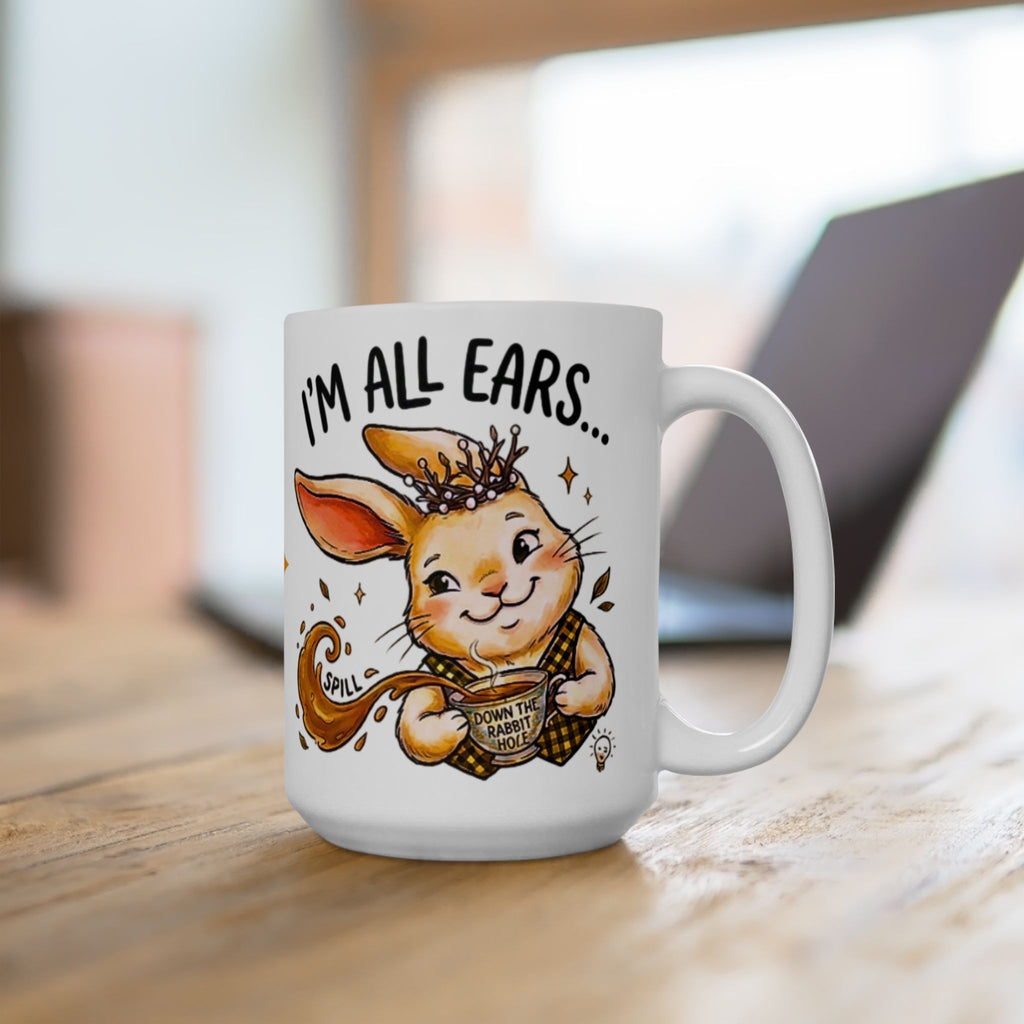 Down the Rabbit Hole Tea Mug | Funny Gossip Lover Gift 15oz